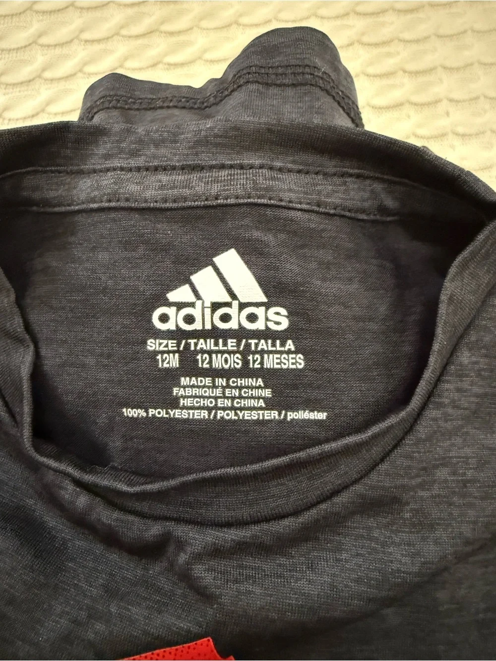 adidas Black Tee with Red Logo - Short Sleeve Kids